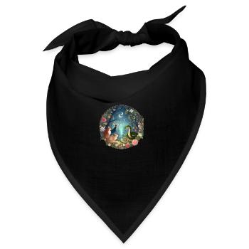 Versammlung im Märchenwald - Bandana Dreieckstuch - Schwarz - Vorne