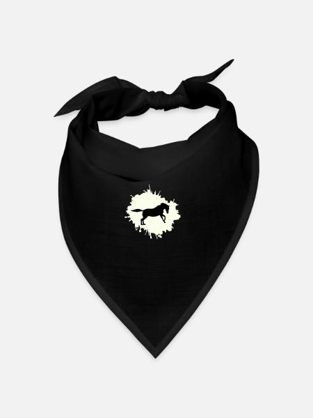 pferd klecks - Bandana Dreieckstuch - Schwarz