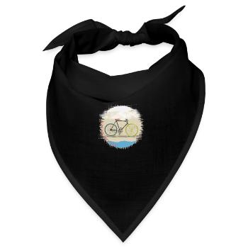 Kein Sprit, nur fahren - Fahrrad Radfahren Kunstdesign - Bandana Dreieckstuch - Schwarz - Vorne