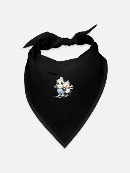 Panda - Bandana Dreieckstuch - Schwarz