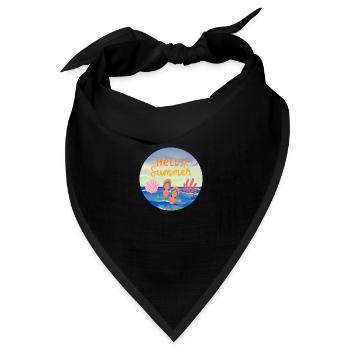 Hello Summer - Bandana Dreieckstuch - Schwarz - Vorne