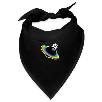 Regenbogen Planet : Sticky Queer Pride - Bandana Dreieckstuch - Schwarz - Vorne