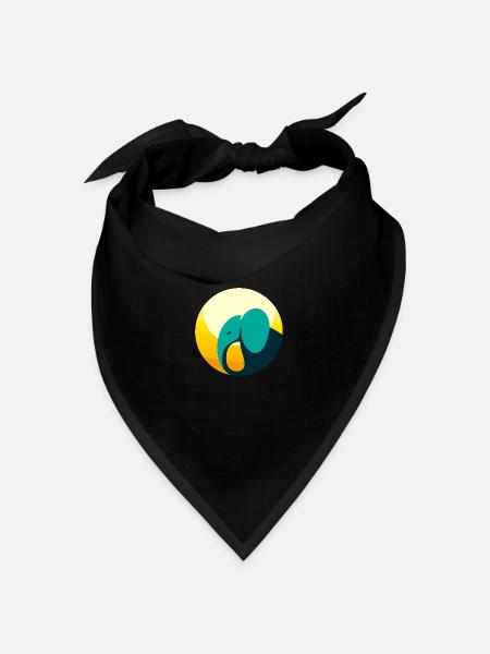 Abstrakter Elefant - Bandana Dreieckstuch - Schwarz