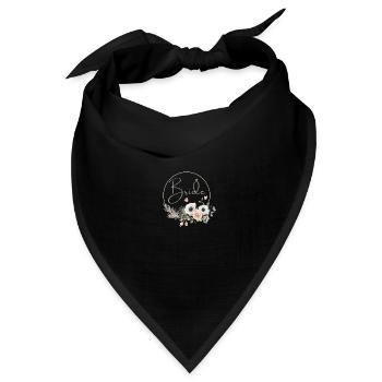 Florale Trense Krone Boho - Bandana Dreieckstuch - Schwarz - Vorne