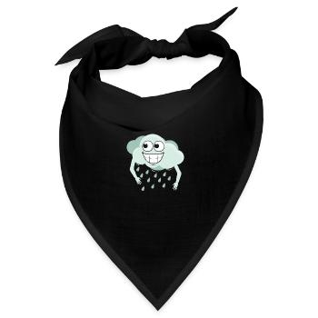 Glückliche Wolke - Bandana Dreieckstuch - Schwarz - Vorne