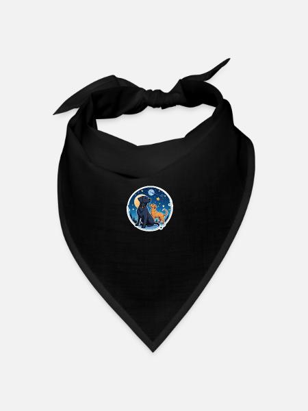 Freunde unter den Sternen - Bandana Dreieckstuch - Schwarz