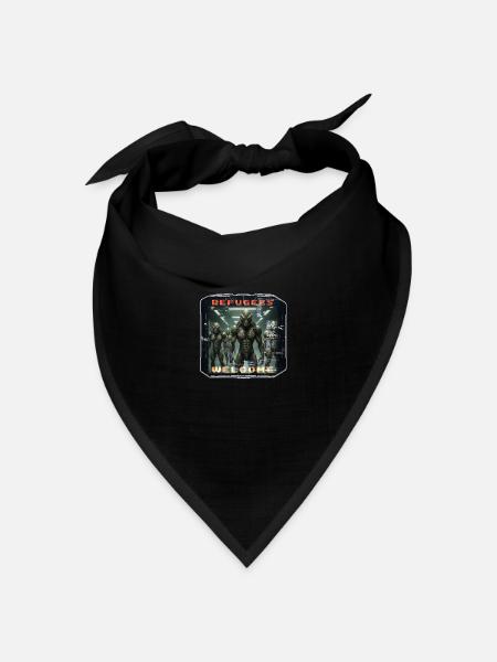 Out of Space - Refugees Welcome Design - Version5 - Bandana Dreieckstuch - Schwarz