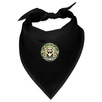 Frettchen-Mama - Bandana Dreieckstuch - Schwarz - Vorne