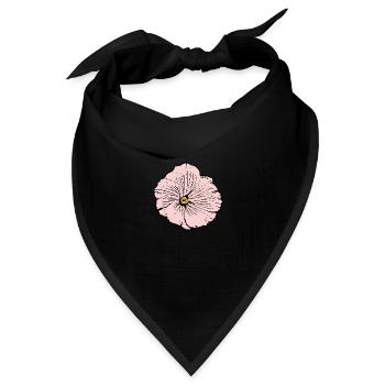 Blume rosa pinke Blume Blumen pink rosa Blumen - Bandana Dreieckstuch - Schwarz - Vorne