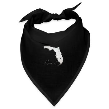 Echter Volleyball in Florida State Landkarte FL - Bandana Dreieckstuch - Schwarz - Vorne