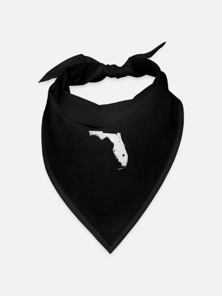 Echter Volleyball in der Florida State Landkarte - Bandana Dreieckstuch - Schwarz