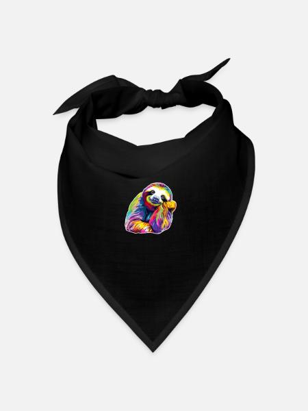 Faultier gelangweilt - Bandana Dreieckstuch - Schwarz