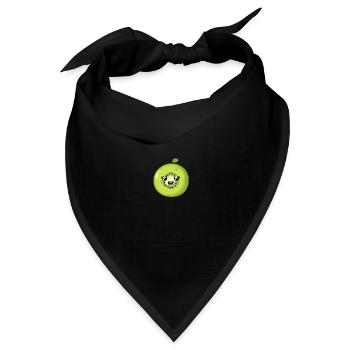 Charmante Kiwi im grünen Cartoon-Stil - Bandana Dreieckstuch - Schwarz - Vorne