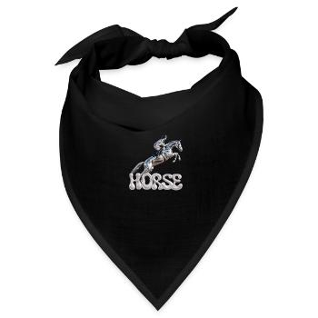 Springreiter Chrom 1 - Bandana Dreieckstuch - Schwarz - Vorne