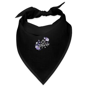 Die lila Blumenbraut - Bandana Dreieckstuch - Schwarz - Vorne