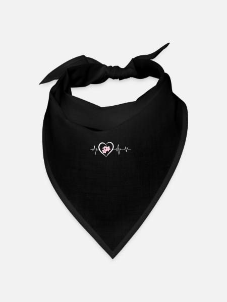 Kirschblüten-Herzschlag - Bandana Dreieckstuch - Schwarz