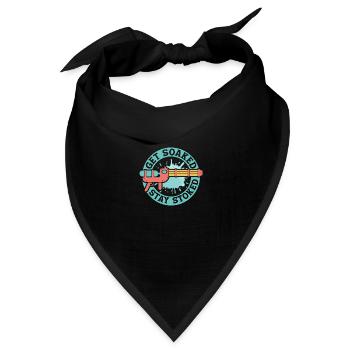 Get Soaked, Stay Stoked Water Fun Summer Squirt Gu - Bandana Dreieckstuch - Schwarz - Vorne