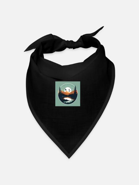 Natur pur: Das perfekte T-Shirt für Outdoor-Liebha - Bandana Dreieckstuch - Schwarz