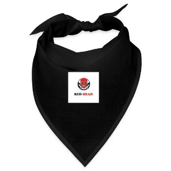 Roter Kopf - Bandana Dreieckstuch - Schwarz - Vorne