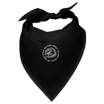 Faultier Eat Sleep Repeat - Bandana Dreieckstuch - Schwarz - Vorne