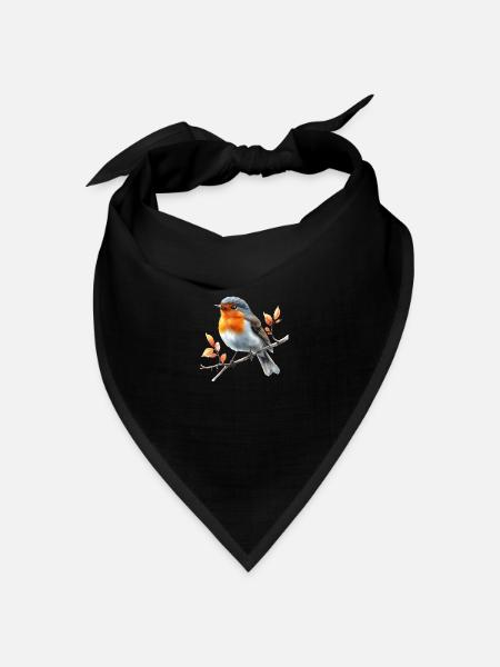 Rotkehlchen - Bandana Dreieckstuch - Schwarz