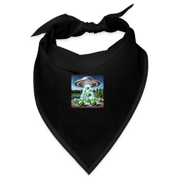 UFO & Kohl - Green Invasion - Bandana Dreieckstuch - Schwarz - Vorne