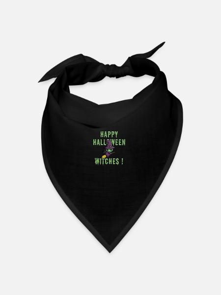 Happy Halloween Witches Design - Bandana Dreieckstuch - Schwarz