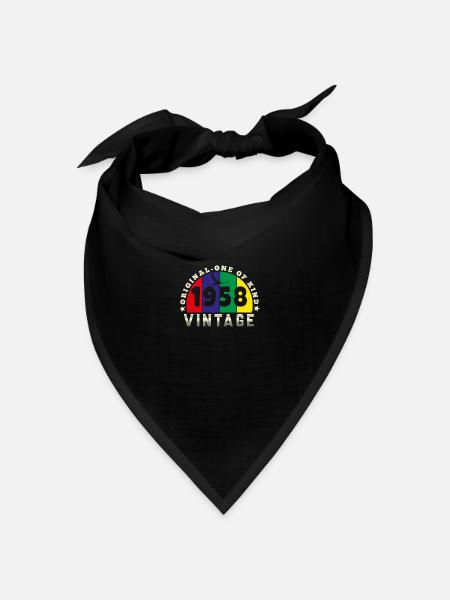 Jahrgang 1958 Retro - Bursdag - Bandana Dreieckstuch - Schwarz