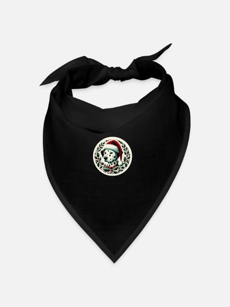 Weihnachten Dalmatiner - Bandana Dreieckstuch - Schwarz