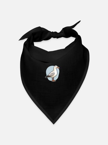 Möwe Seevogel - Bandana Dreieckstuch - Schwarz