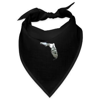 Florida State Capitol in Florida Landkarte - Bandana Dreieckstuch - Schwarz - Vorne