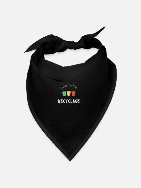Ich kann nicht, ich kann recyceln - Bandana Dreieckstuch - Schwarz