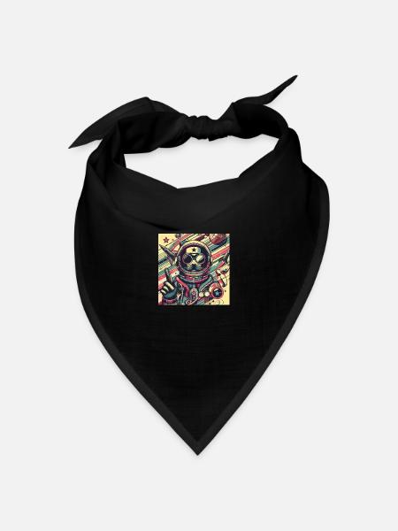 Retro-Weltraumreisender - Bandana Dreieckstuch - Schwarz