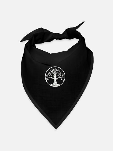 baum - Bandana Dreieckstuch - Schwarz