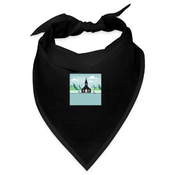 Buðakirkja - Bandana Dreieckstuch - Schwarz - Vorne