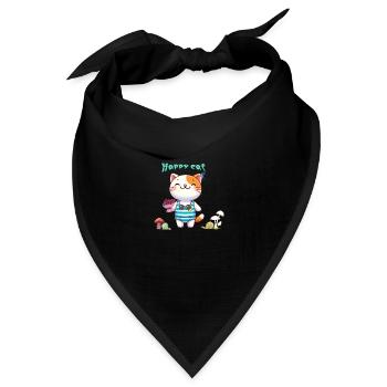 Cute cat - Bandana Dreieckstuch - Schwarz - Vorne