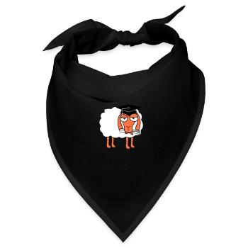 Schaf Schule Zeugnis College Abschluss Abi Schüler - Bandana Dreieckstuch - Schwarz - Vorne