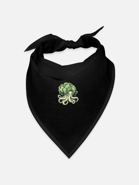 Oktopus Kohlkopf - Bandana Dreieckstuch - Schwarz