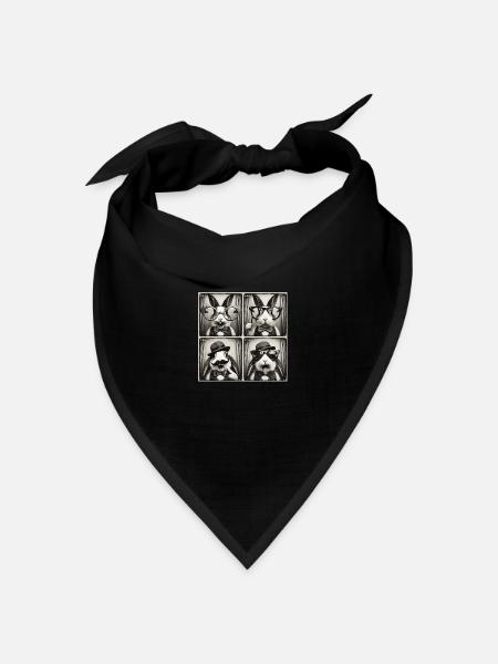 Lustig Hase Kaninchen Foto Selfie - Bandana Dreieckstuch - Schwarz