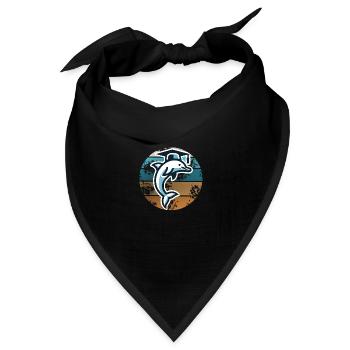 Schlauer Delfin – Abschluss & Bildung - Bandana Dreieckstuch - Schwarz - Vorne
