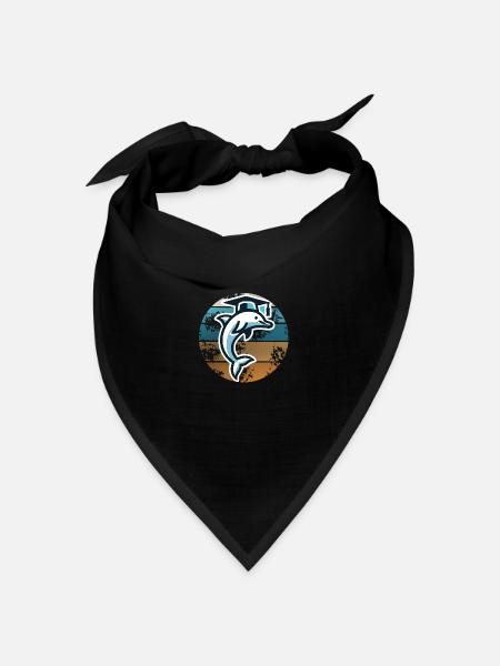 Schlauer Delfin – Abschluss & Bildung - Bandana Dreieckstuch - Schwarz
