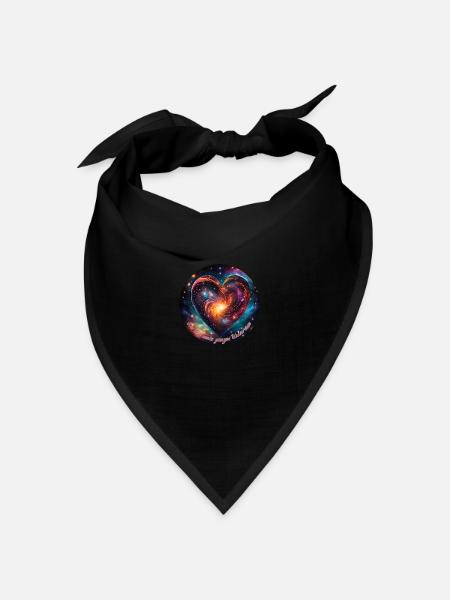 Herz mit Spruch - Du bist mein ganzes Universum - Bandana Dreieckstuch - Schwarz