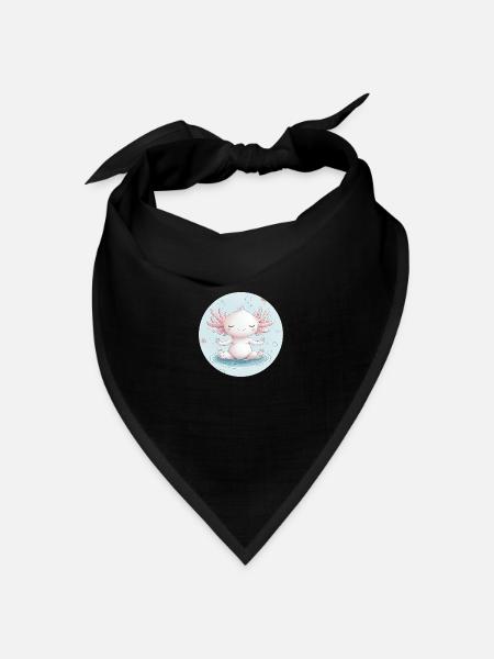 Axolotl Relaxing - Bandana Dreieckstuch - Schwarz