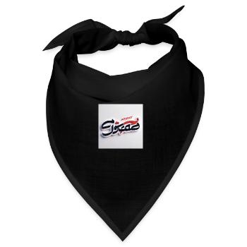 Stilisiertes satirisches Logo für "Faraz Gostar" mit Pe - Bandana Dreieckstuch - Schwarz - Vorne