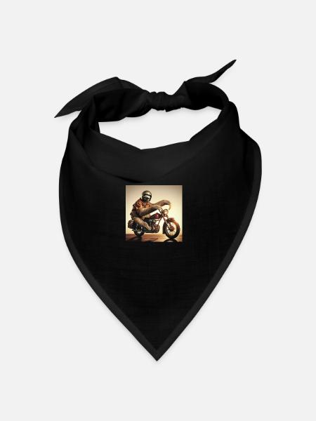 Faultier Biker Wanderer - Bandana Dreieckstuch - Schwarz