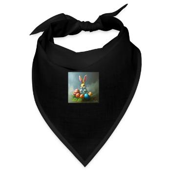 Hasi & die Ostereiersuche - Bandana Dreieckstuch - Schwarz - Vorne