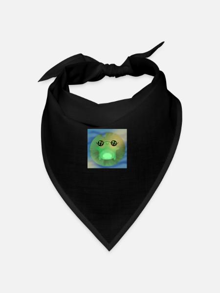 Sonnender Frosch - Bandana Dreieckstuch - Schwarz