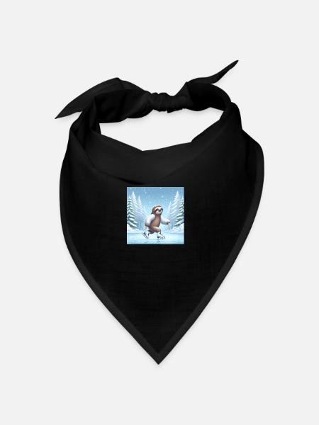 Sloth Wanderer Eislaufen - Bandana Dreieckstuch - Schwarz