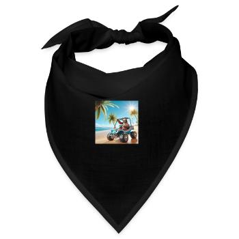 Faultier Wanderer Dünen Buggy - Bandana Dreieckstuch - Schwarz - Vorne