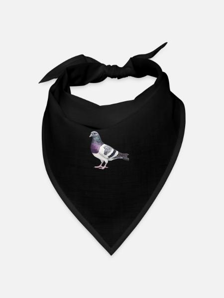 Taube - Bandana Dreieckstuch - Schwarz